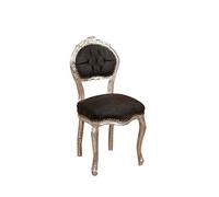 Biscottini Fauteuil Baroque 90 x 45 x 42 cm Argent | Chaise Louis XVI | Fauteuil Salle a Manger | Chaise Style Louis XVI | Meuble Baroque