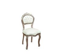 Biscottini Fauteuil Baroque 90 x 45 x 45 cm Argent | Chaise Louis XVI | Fauteuil Salle a Manger | Chaise Style Louis XVI | Meuble Baroque
