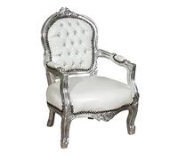 Biscottini Fauteuil L51,5XPR50,5XH73,5 Argent - Fauteuil Relax - Fauteuil pour Enfants - Fauteuil Salon - Accessoires Maison