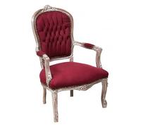 Biscottini Fauteuil Style Baroque 100x63x65 cm | Particulaire Fauteuil Louis XVI | Chaise Baroque en Bois Massif