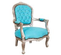 Biscottini Fauteuil Style Baroque 73x50x51 cm | Particulaire Fauteuil Louis XVI | Chaise Baroque en Bois Massif