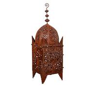 Biscottini Grande Lanterne d'extérieur en Fer forgé 28 x 28 x 98 cm | Grande Lanterne de Terre perforée | Grandes lanternes décoratives