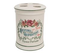 BISCOTTINI INTENATIONAL ART TRADING Porte-Brosse à Dents, Blanc, 8,5 x 8,5 x 11,5