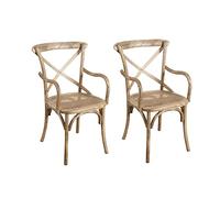 Biscottini Lot de 2 Chaise Salle a Manger 89x43x50 cm - Chaise de Bar et Chaise Bistrot Bois - Chaise de Cuisine en Rotin - Meuble de Cuisine - Meuble Bois