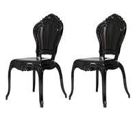 Biscottini Lot de 2 chaises en polycarbonate - Chaise cuisine salon 53 x 50 x 97,5 cm - Fauteuils baroques salle à manger chambre - Fauteuil en plastique d'extérieur moderne cérémonies