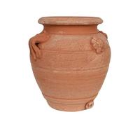 Biscottini Lot de 2 Pots en Terre Cuite artisanaux 16,5 x 20,5 x 16,5 cm - Vase en Terre Cuite intérieur et extérieur - Pots Plantes succulentes Made in Italy