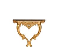 Biscottini Meuble d'entrée Baroque 72 x 62 x 27 cm fabriqué en Italie | Console d'entrée en Bois avec Finition Or Antique