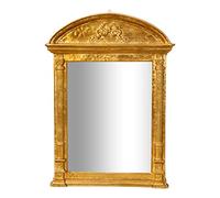 Biscottini Miroir, miroir rectangulaire mural, à accrocher au mur horizontal vertical, shabby chic, maquillage, salle de bain, cadre finition couleur or antique, 43 x 62 x 5 cm. Style shabby chic.