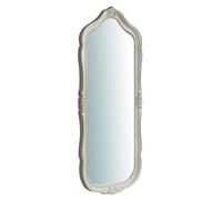 Biscottini - Miroir Mural en Bois Finition Blanc Antique L33xP3xH79 cm - Miroir Mural d'entrée - Miroir avec Cadre - Miroir Vintage