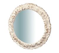 Biscottini - Miroir Mural en Bois Finition Blanc Antique L40xP3xH40 cm - Miroir de Chambre à Coucher Mural - Miroir avec Cadre - Miroir Vintage