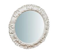 Biscottini - Miroir Mural en Bois Finition Blanc Antique L54xP4.5xH54 cm - Miroir Mural Chambre à Coucher - Miroir avec Cadre - Miroir Vintage