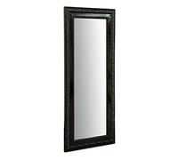 Biscottini Miroir mural rectangulaire 82x35x2 cm | Miroir mural vertical et horizontal | Miroir long en bois | Miroir antique | miroir noir