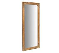Biscottini Miroir Mural Salle de Bain et Chambre 37x84x5 cm | Miroir d'entrée Murale avec Crochets | Miroir Or