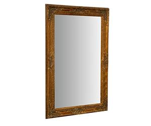 Biscottini Miroir Mural Salle de Bain et Chambre 62x92x5 cm | Miroir d'entrée Murale avec Crochets | Miroir Or