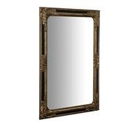 Biscottini miroir mural salle de bain et chambre 90x3x60 cm | Miroir d'entrée murale avec crochets | Miroir noir