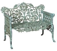 Biscottini Panchina Divanetto Liberty En Fonte Vieillie 110x56x86