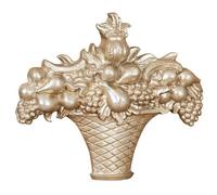 Biscottini - Panier à fruits frise en bois, finition argent antique, fabriqué en Italie - L38 x PR7 x H40 - fruitier - finition argent antique - bois - fabriqué en Italie