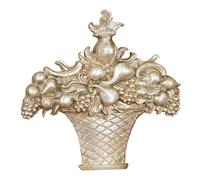 Biscottini - Panier à fruits frise en bois, finition argent antique, fabriqué en Italie - L56 x PR8 x H57 - fruitier - finition argent antique - bois - fabriqué en Italie