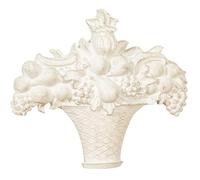 Biscottini - Panier à Fruits Frise en Bois, Finition Blanche Antique, fabriqué en Italie, L38 x PR7 x H40 - Fregi Finition Blanc Antique fabriqué en Italie