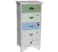 Biscottini Petite Commode 44x36x96 cm | Meuble de Salle de Bain en Bois Massif | Table de Chevet Bois