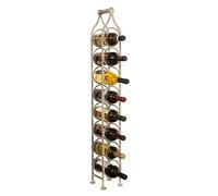 Biscottini Porte-bouteilles à vin en fer forgé 105 x 15 x 16 cm - Porte-bouteilles de vin capacité 8 bouteilles - Cave à vin blanc antique - Porte-bouteille de sol