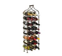 Biscottini Porte-bouteilles à vin en fer forgé finition noire antique L36 x PR16 x H106 - Porte-bouteilles vin en métal - Cave à vin capacité 24 bouteilles - Porte-vin - Présentoir