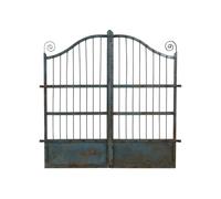 Biscottini Porte en fer pour extérieur 115x115x5 cm | Porte en fer forgé avec finition antique | Porte jardin extérieur pièce unique, Clôtures décoratives (Vert eau)