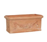 Biscottini Pot en terre cuite artisanal Made in Italy 61 x 29 x 27 cm - Jardinière rectangulaire pour plantes - Pots décoratifs extérieur et intérieur - Bol en terre cuite pour fleurs - Pot moderne