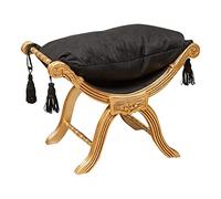 Biscottini Pouf repose-pieds canapé 74x46x54 cm | Élégant banc de chambre en tissu de style français