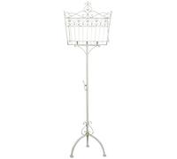 Biscottini Pupitre sur Pied en Fer forgé, Finition Blanche patinée L46xPR32xH139 cm Porte Livre Blanc - Pupitre - Pupitre Musique - Support Livre - Support Piano - Pupitre Musique Pliable - Lutrin