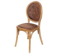 Biscottini Sedia En Bois Massif, Assise Garnissée, Noyer Clair, 43x48x96
