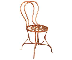 Biscottini Sedia Poltroncina Fer Forgé 50x45x91 Rouge Vieilli Extérieur Stable