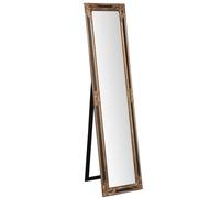 Biscottini Spéaria sur pied en bois Argent Noir 40x170 cm Miroir Salon