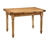 Biscottini Table à Manger Extensible 120x80x80 cm Made in Italy - Table Salle à Manger Extensible en Bois Massif - Table Bois Salle a Manger