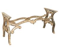 Biscottini Table Base En Fonte Patinée Style Industriel 148x58x70 cm