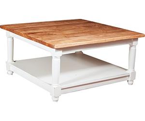 Biscottini Table basse bois massif L90xPR90xH45 cm Made in Italy | Table basse salon en bois de tilleul | Tables de salon artisanal | Table salon basse