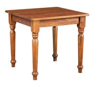 Biscottini Table Bureau Fixe Carrée En Bois Massif Noyer 80x80