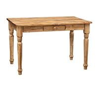 Biscottini Table de Bureau Bois 120x80x80 cm - Table de Cuisine en Tilleul Massif - Table à Manger pour intérieur et extérieur - Table en Bois Massif avec tiroir