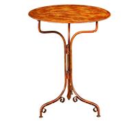 Biscottini Table De Bureau En Fer Forgé Rouge Design Robuste 77x60x60