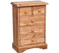 Biscottini Table de Chevet Bois recyclé 51x30x74,5 cm | Chevet de Chambre Rustique | Tables de Chevet Vintage avec Finition Antique