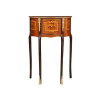 Biscottini Table de chevet vintage 69x24x46 cm - Bois basse demi-lune rétro - Entrée étroite et haute 3 tiroirs