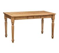 Biscottini Table de Cuisine 140 x 80 x 80 cm Made in Italy | Bureau Vintage avec tiroir | Table en Bois de Tilleul Massif | Table Shabby