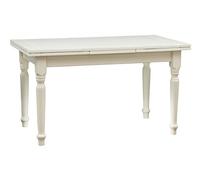 Biscottini Table en bois massif Blanc L140xPR80xH80 - Table extensible cuisine artisanale Made in Italy - Table à manger et cuisine avec rallonges