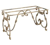 Biscottini Table Fer Forgé 130x70x75 Anticata Console Pierre Verre Robuste