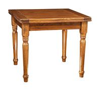 Biscottini Table rectangulaire Extensible en Bois de Tilleul - Table de Cuisine L90xPR90xH80 cm de Style Country - Table à Manger Made in Italy