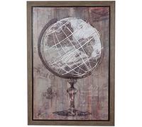 Biscottini Tableau en bois 92 x 2 x 62 cm | Peintures Vintage Salon en Bois | Tableaux muraux avec impression Carte du monde