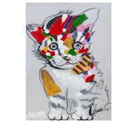 Biscottini Tableau Huile sur Toile Peint à la Main, Multicolore, L50xPR3xH70