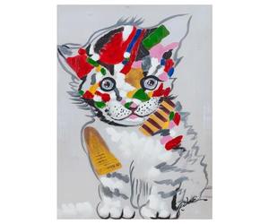 Biscottini Tableau Huile sur Toile Peint à la Main, Multicolore, L50xPR3xH70