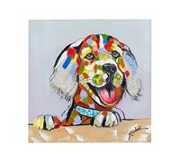 Biscottini Tableau sur toile 62 x 62 cm | Tableau salon peinture à l'huile | Tableaux de bureau et pour la maison