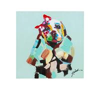 Biscottini Tableau sur toile 62 x 62 cm | Tableau salon peinture à l'huile | Tableaux de bureau et pour la maison